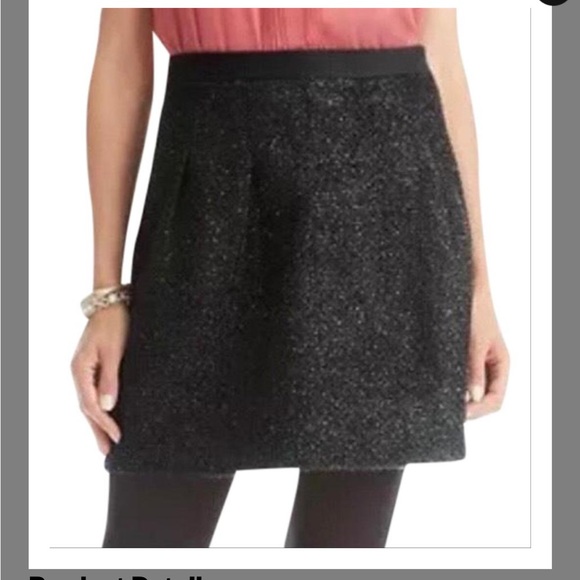 LOFT Dresses & Skirts - Woman LOFT skater a-line skirt sparkle black holiday workwear